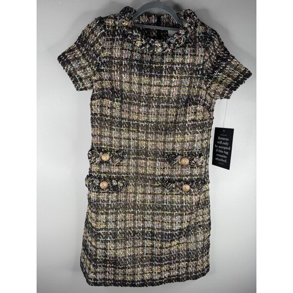 NWT Tuckernuck Multicolor Shimmer Tweed Jackie O Dress Size XXS Multi Metallic - Picture 2 of 7